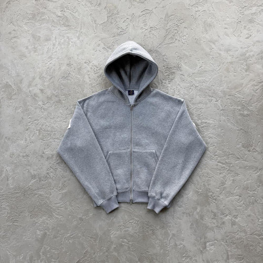 Lundun Stitch Zip Hoodie -Heather Grey
