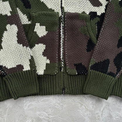 alca traz heavy knit zip hoodie-camo