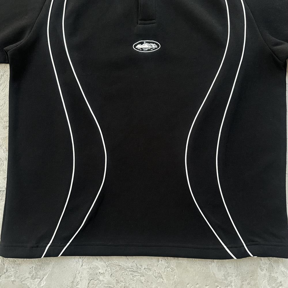 island pique polo set -black