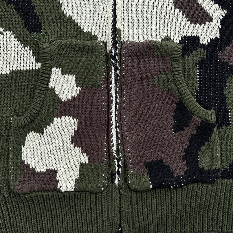 alca traz heavy knit zip hoodie-camo