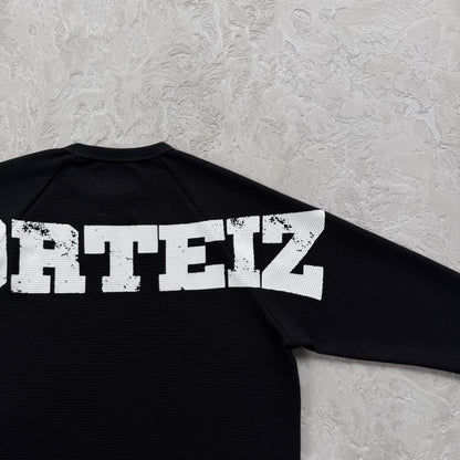 Star Raglan Waffle Thermal -Black