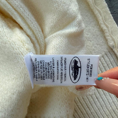 lux knit zip up-White