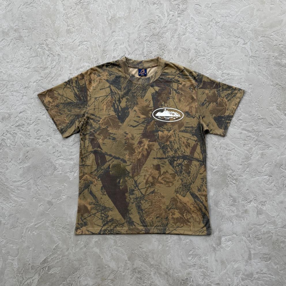 Island Puff Print Tee- Forest Camo