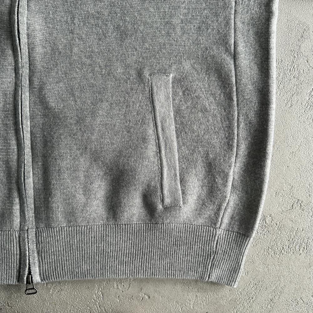 Knit zip up fleece-grey
