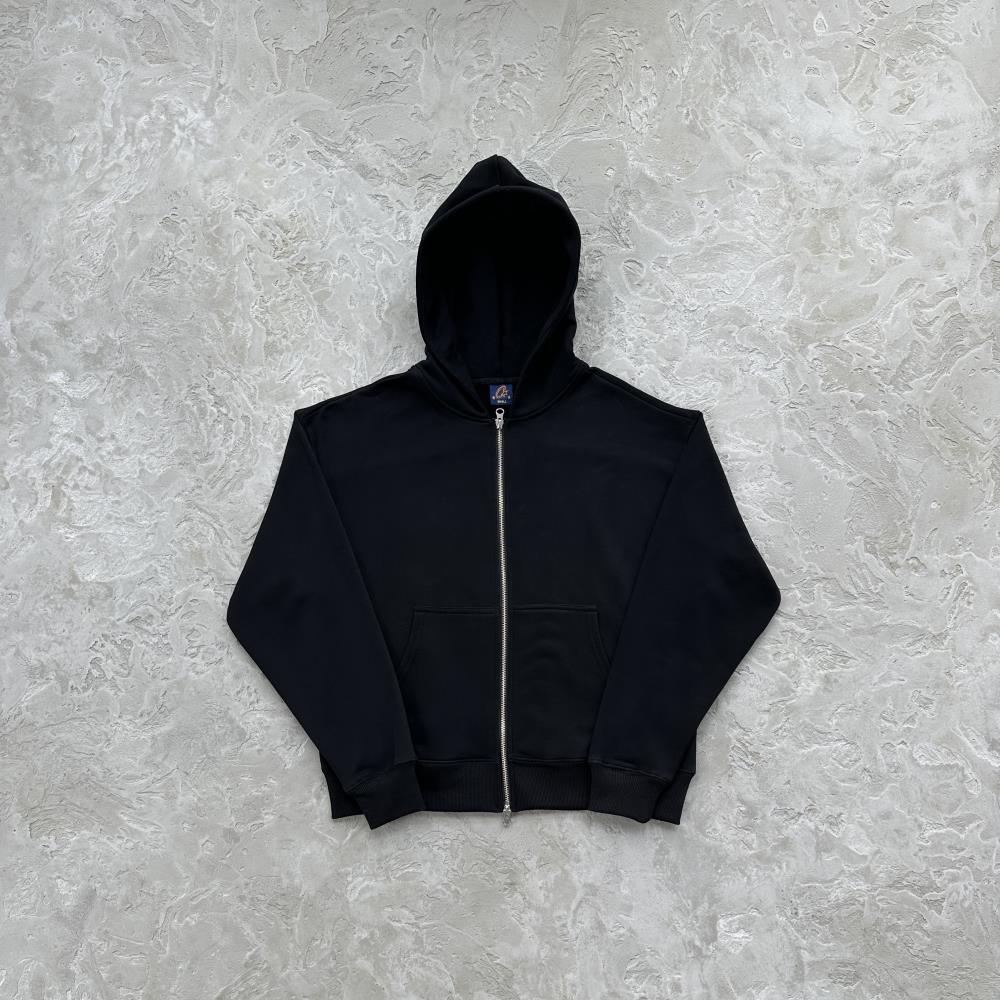 hybrid jacquard knit alcatraz zip hoodie-black