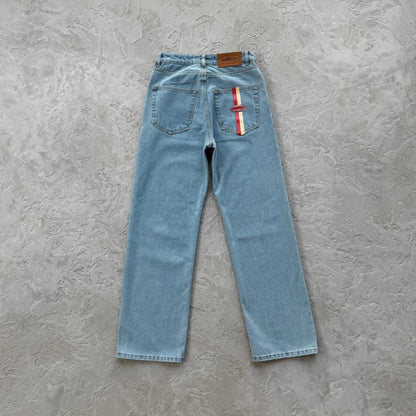 DUAL STRIPE BAGGY JEANS-blue