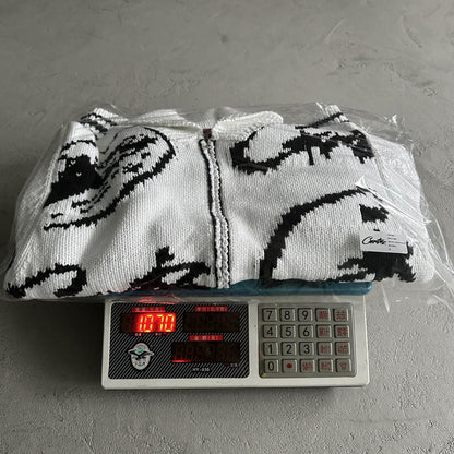 heavy knit jacquard sweater