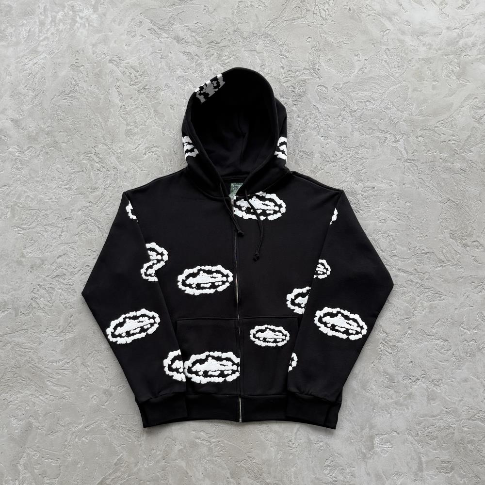 Cor X DenTears Zip Up Hoodie+DenTears Island Wreath Sweatpant -black