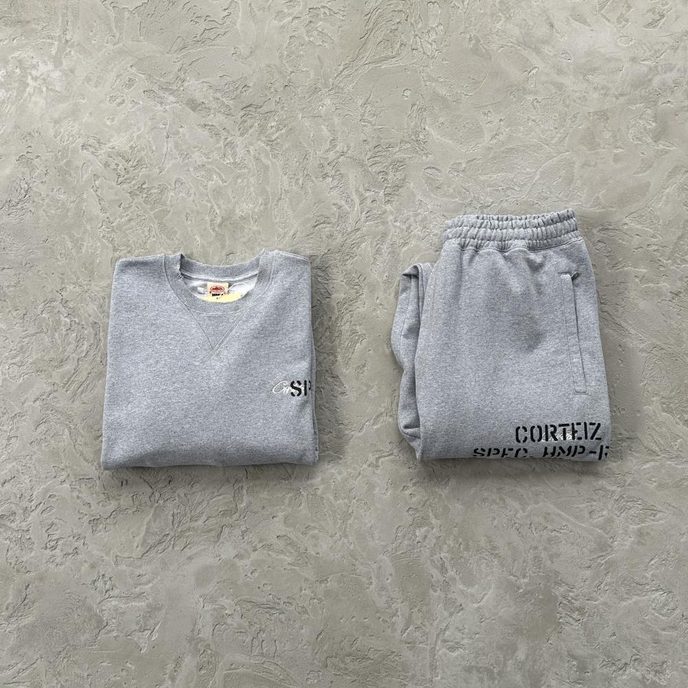Hmp stencil crewneck set-grey
