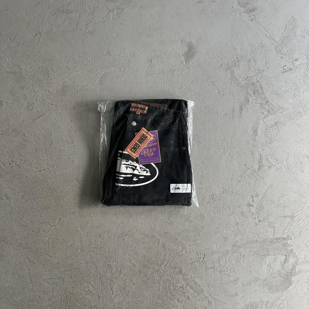 CR island baggy jeans-black