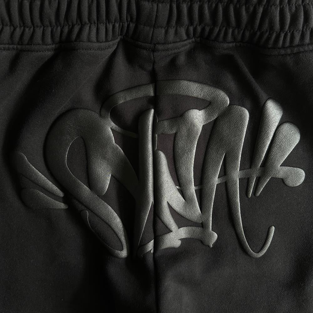 sy round neck suit-black tracksuit