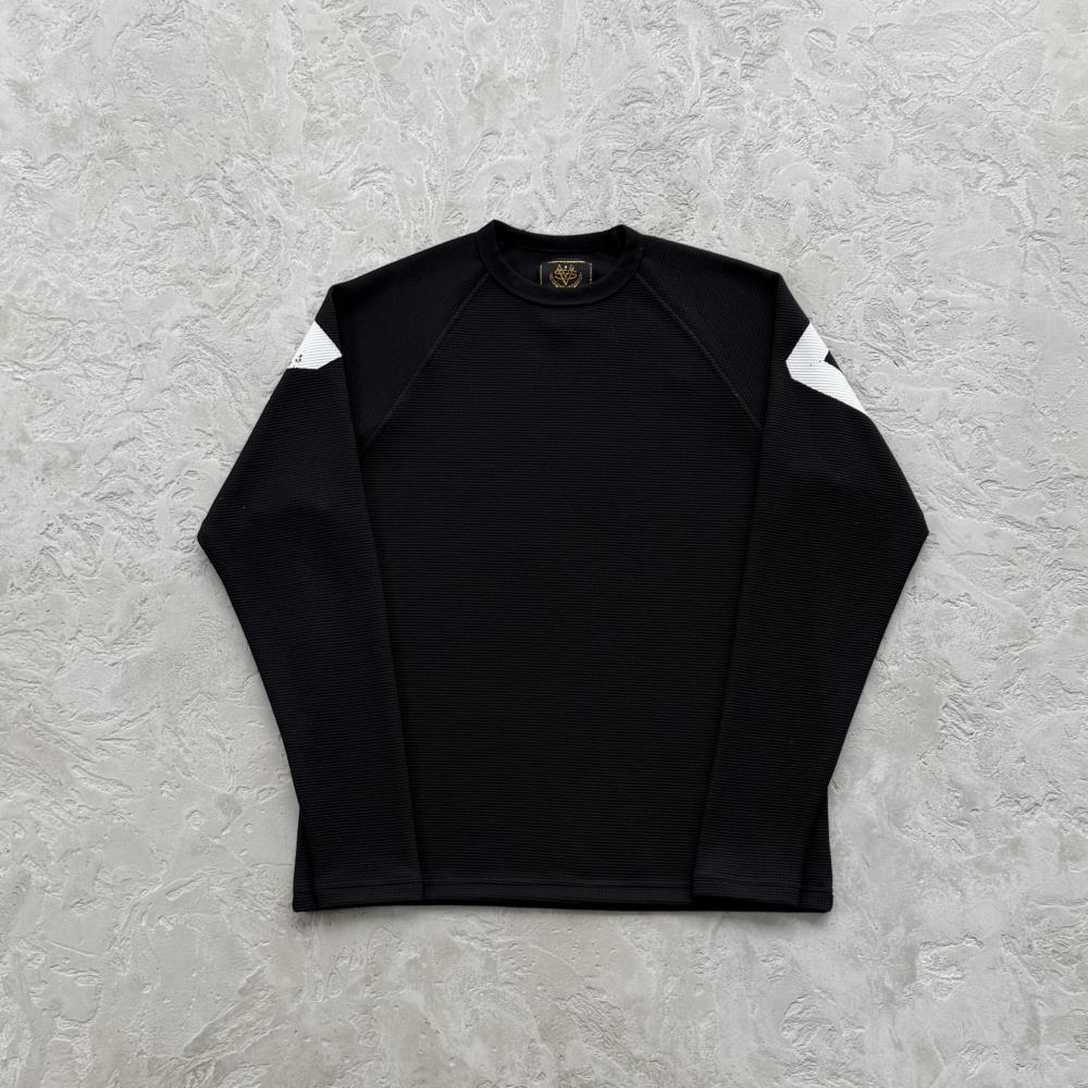 Star Raglan Waffle Thermal -Black
