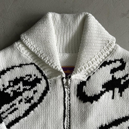 heavy knit jacquard sweater