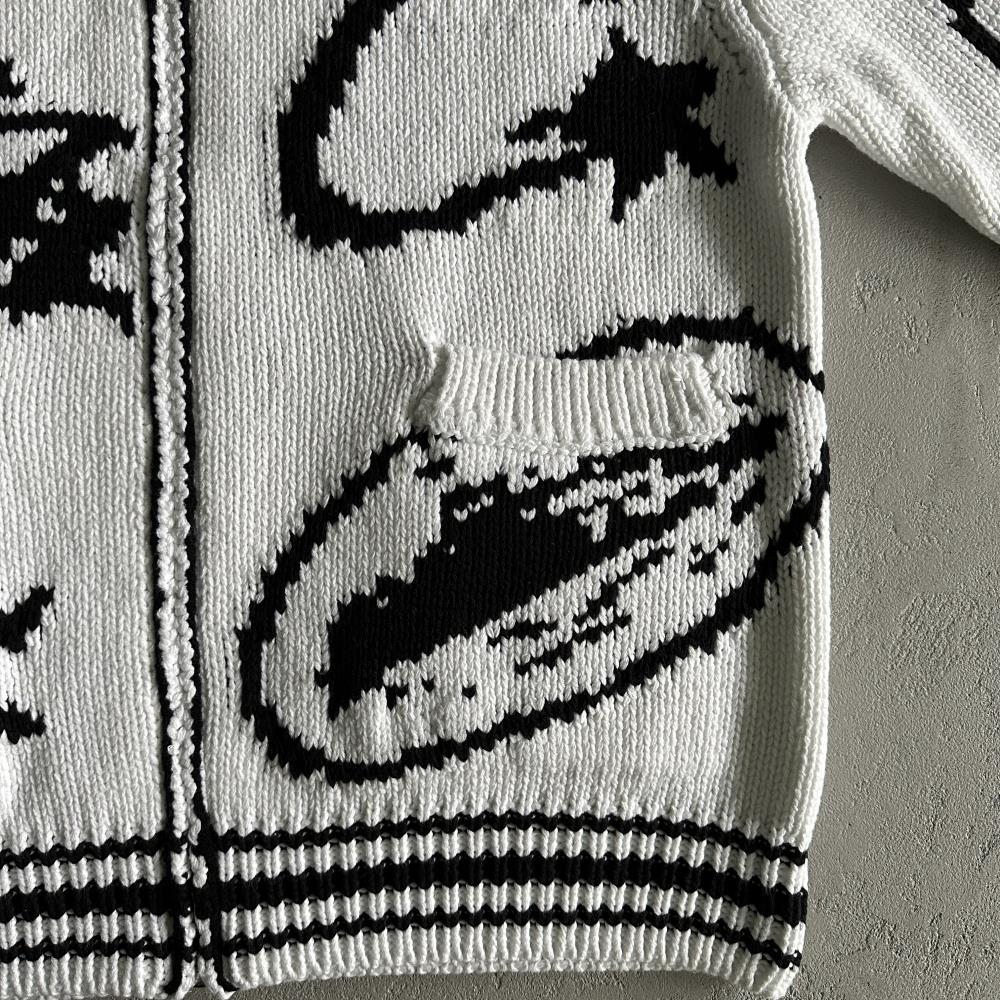 heavy knit jacquard sweater