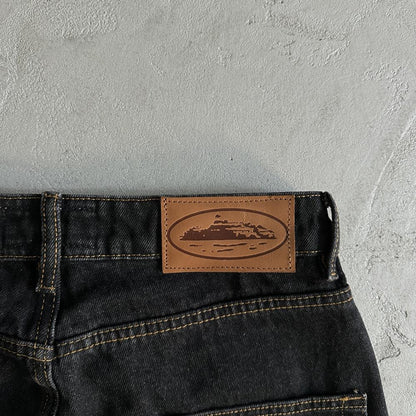 CR island baggy jeans-black