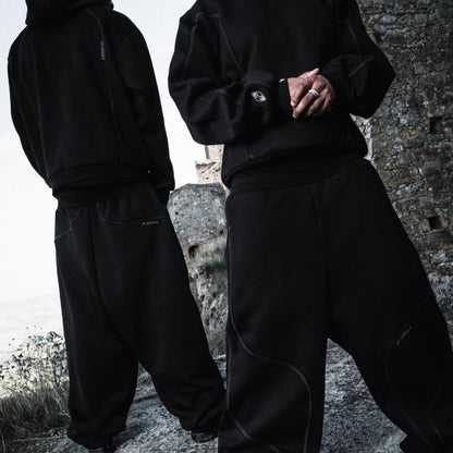 ME glide overlock trackie-black