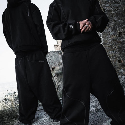 ME glide overlock trackie-black