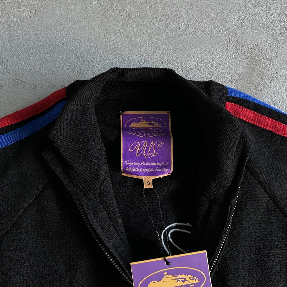 Knit zip up fleece- Black