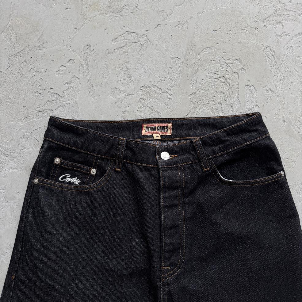 Crest Chainstitch Baggy Jeans- Washed Black
