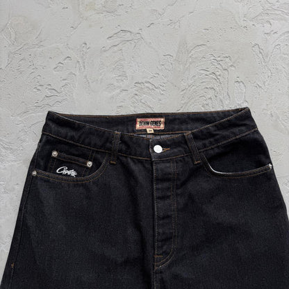 Crest Chainstitch Baggy Jeans- Washed Black