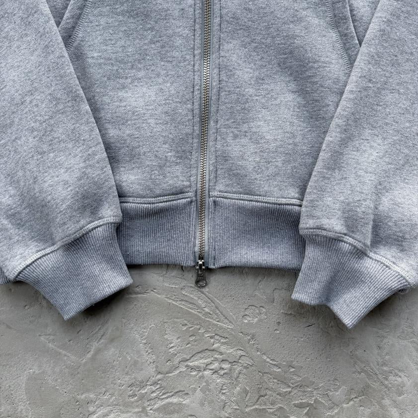 Lundun Stitch Zip Hoodie -Heather Grey