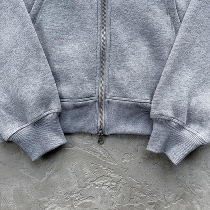 Lundun Stitch Zip Hoodie -Heather Grey