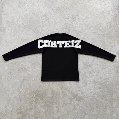 Star Raglan Waffle Thermal -Black