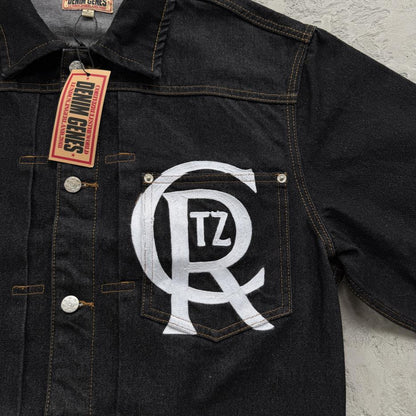 Crest Chainstitch Denim Jacket -Washed Black