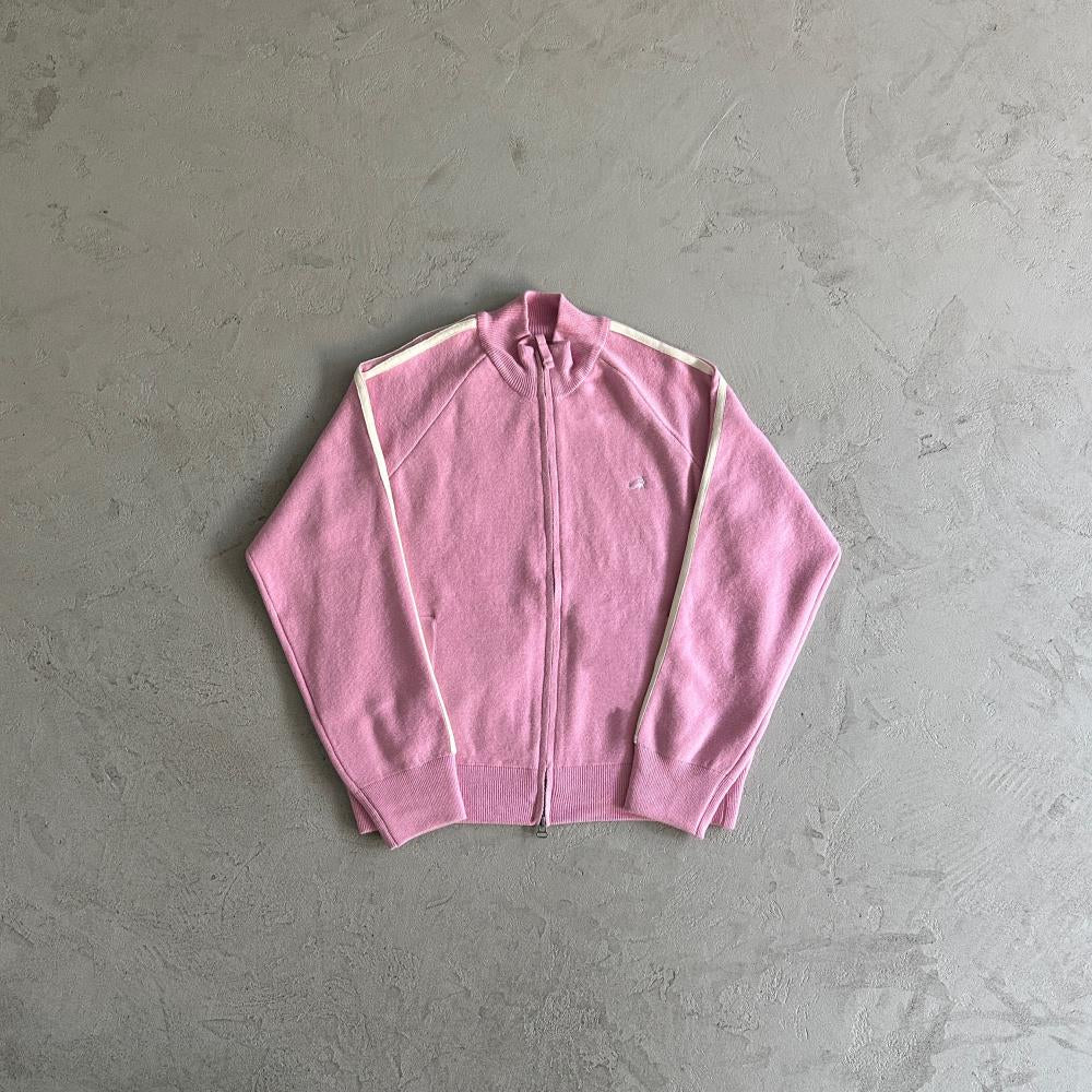 Knit zip up fleece-pink