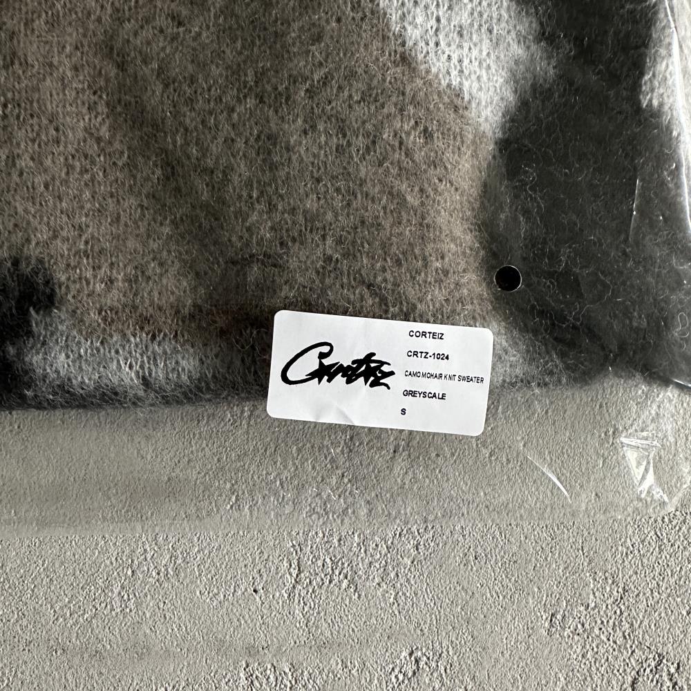 Mohair kmit sweater deep ocean camo grey