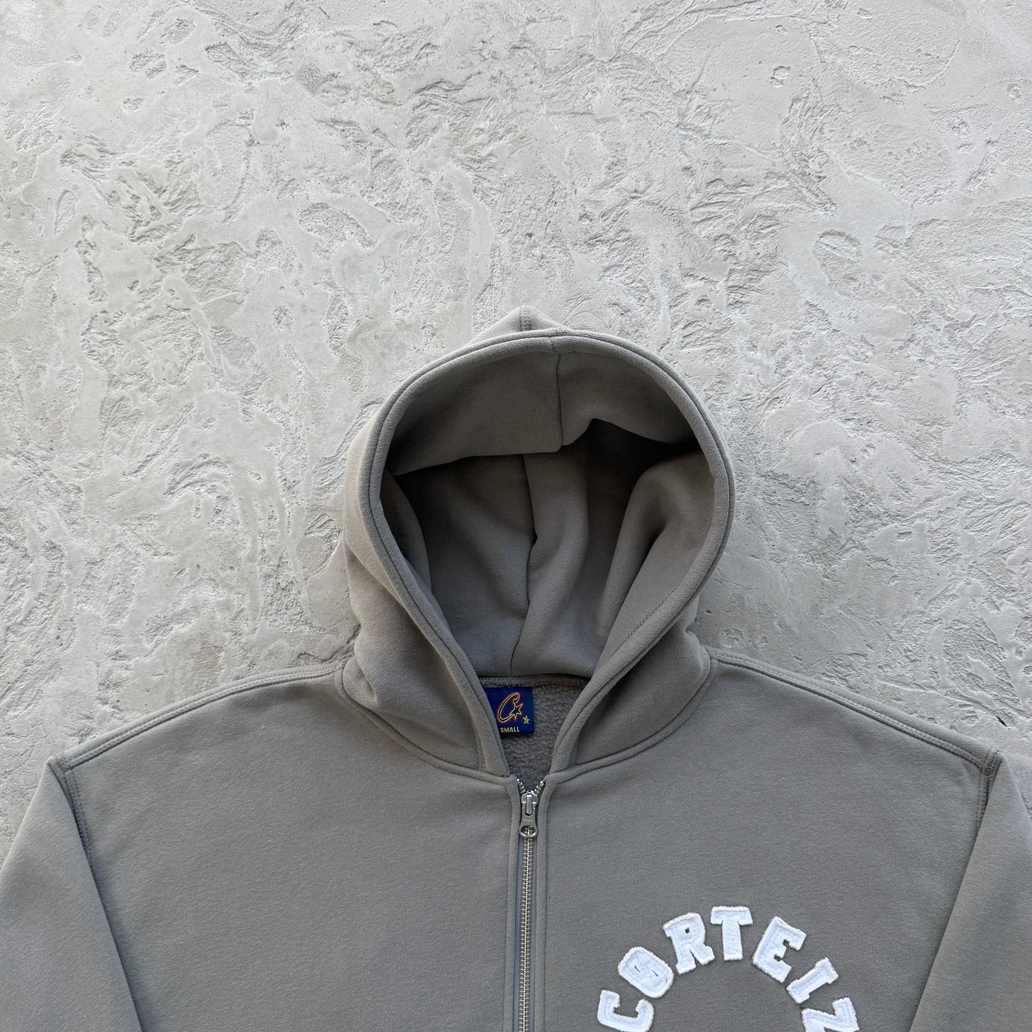 college arch open hem set-grey
