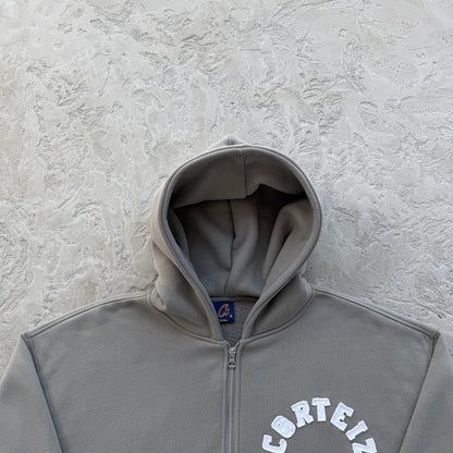 college arch open hem set-grey