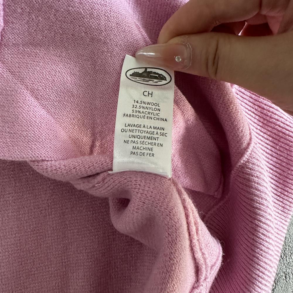 Knit zip up fleece-pink