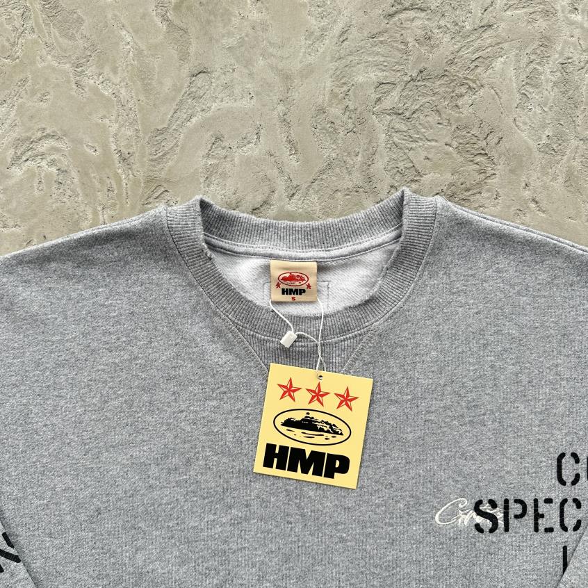 Hmp stencil crewneck set-grey