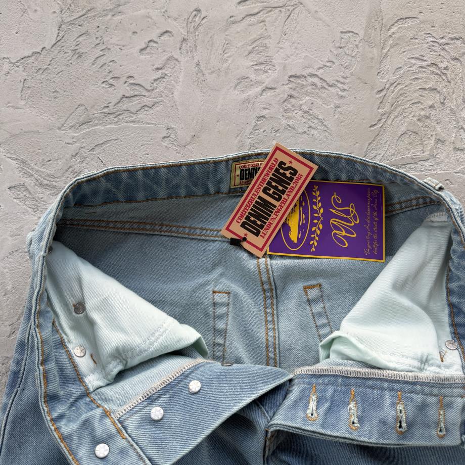 DUAL STRIPE BAGGY JEANS-blue