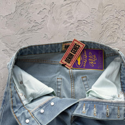 DUAL STRIPE BAGGY JEANS-blue