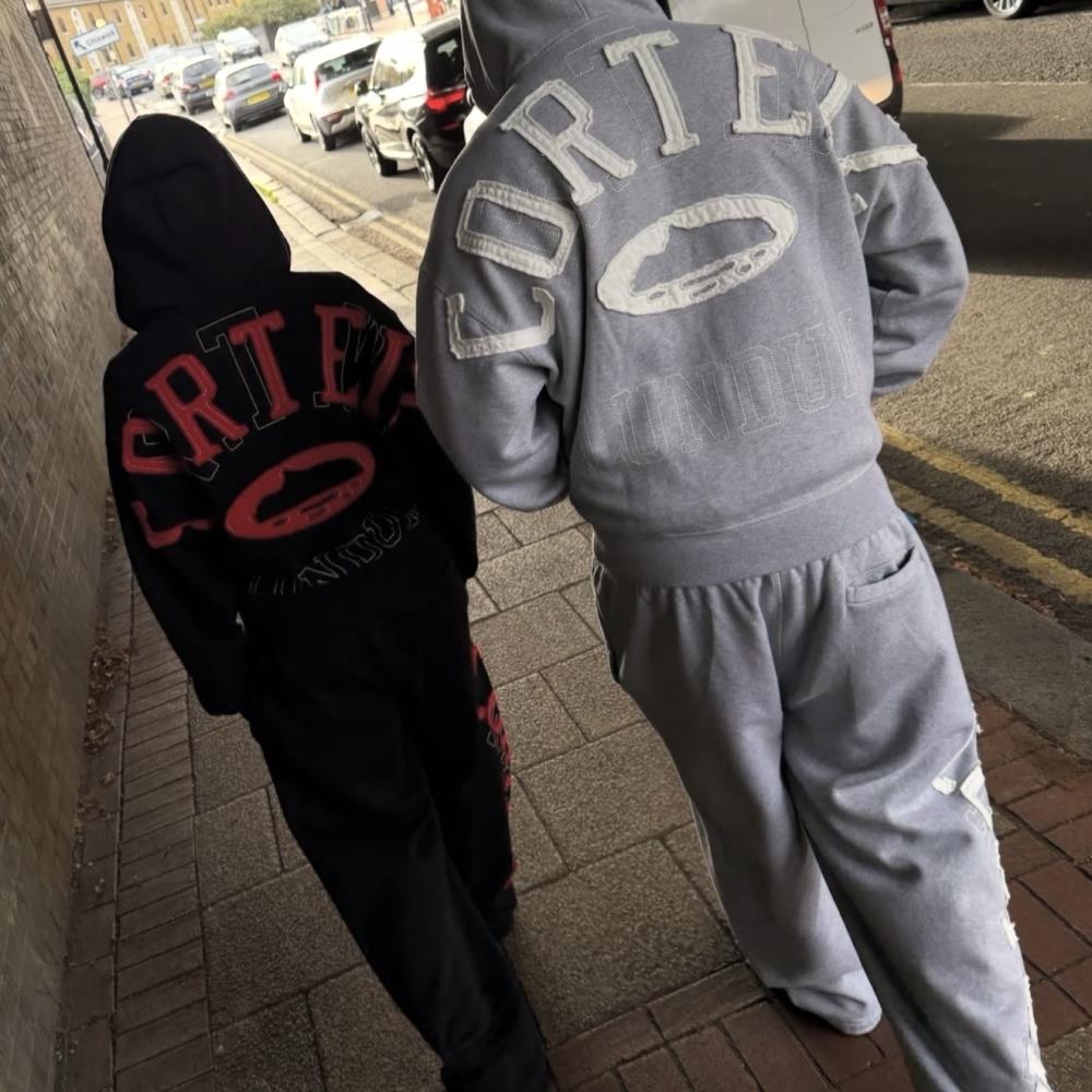 Lundun Stitch Zip Hoodie & STITCH OPEN HEM SWEATPANT-Heather Grey