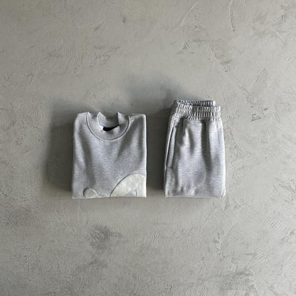 sy round neck suit-gray