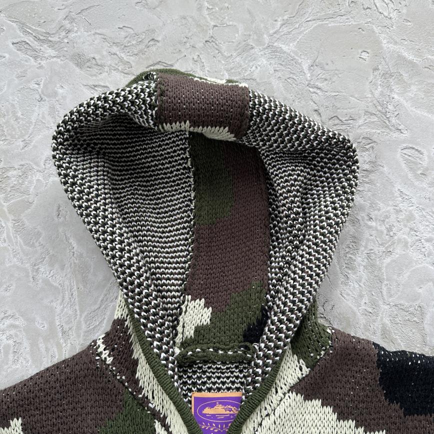 alca traz heavy knit zip hoodie-camo