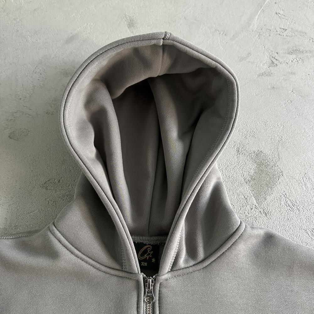 island puff print zip set-grey