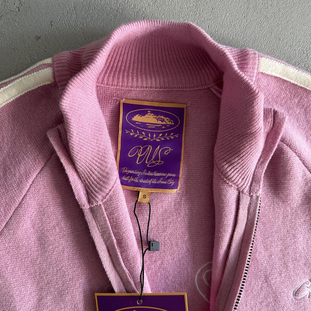 Knit zip up fleece-pink