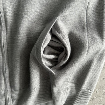 Knit zip up fleece-grey