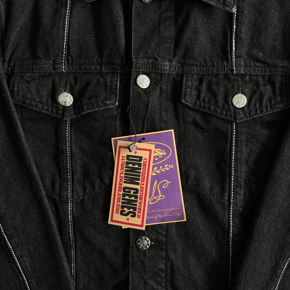 c-star denim jacket-black