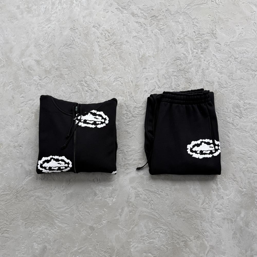 Cor X DenTears Zip Up Hoodie+DenTears Island Wreath Sweatpant -black