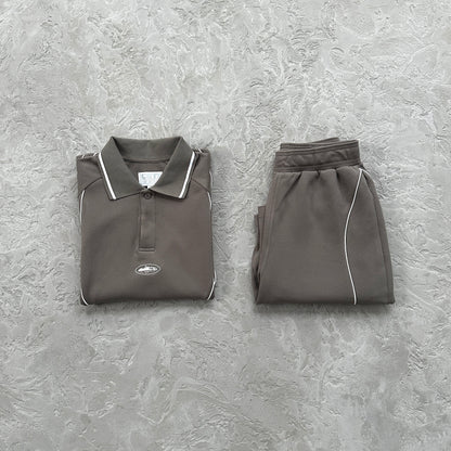 island pique polo set -grey