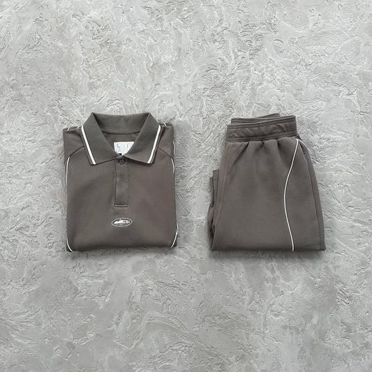 island pique polo set -grey