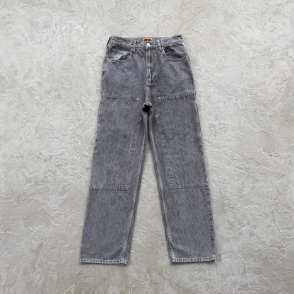 EMBOSSED C-STAR DENIM WORK PANT-grey