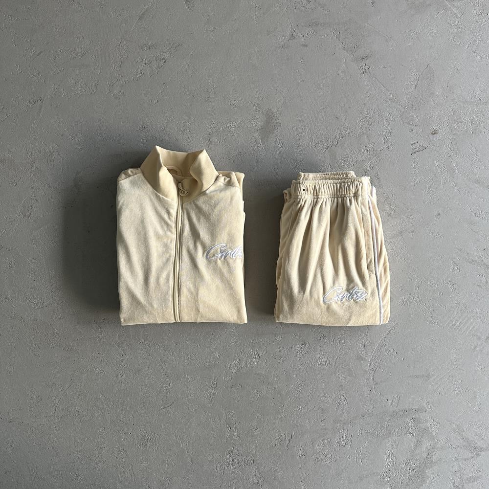 Velor track set – Cream