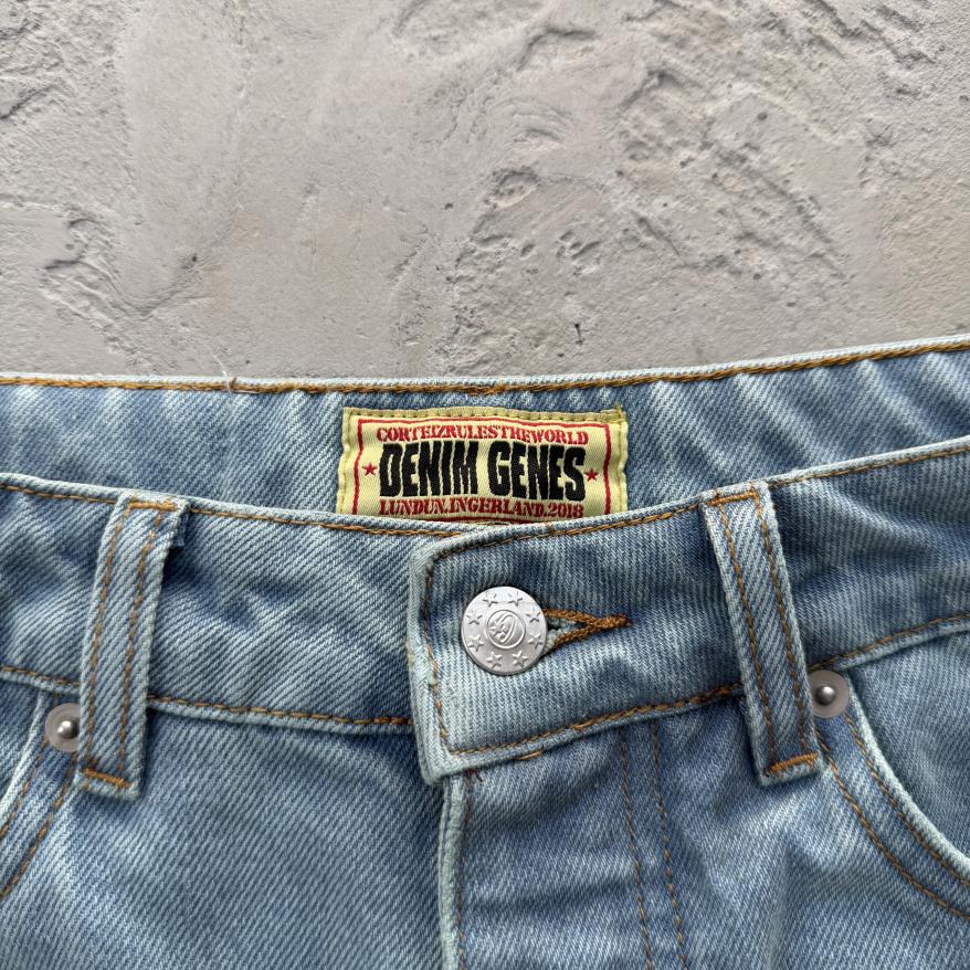 DUAL STRIPE BAGGY JEANS-blue