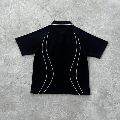 island pique polo set -black